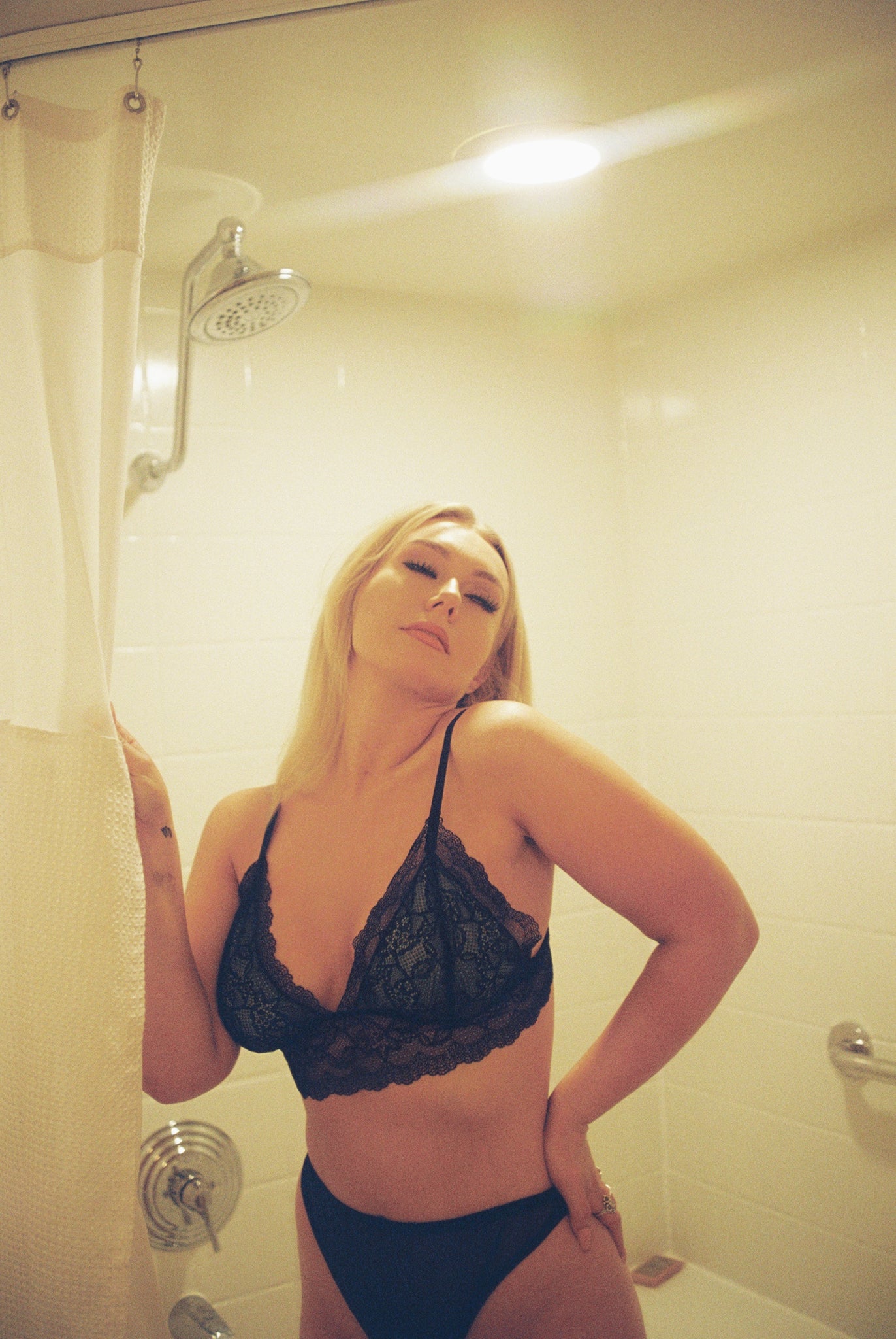 Charlotte bra in baby blue satin & black lace